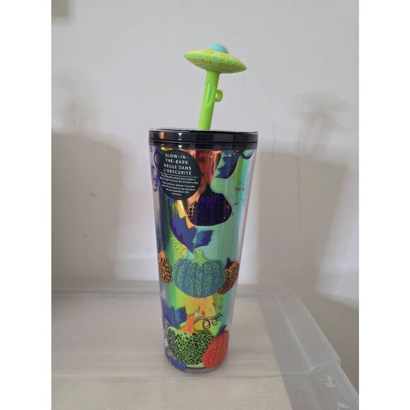 Starbucks Halloween 2024 UFO Pumpkin 24 Oz Glow In The Dark UNRELEASED NEW - Picture 1 of 10